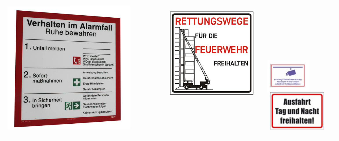 Sicherheitsaushänge/ Kennzeichnungsschilder
