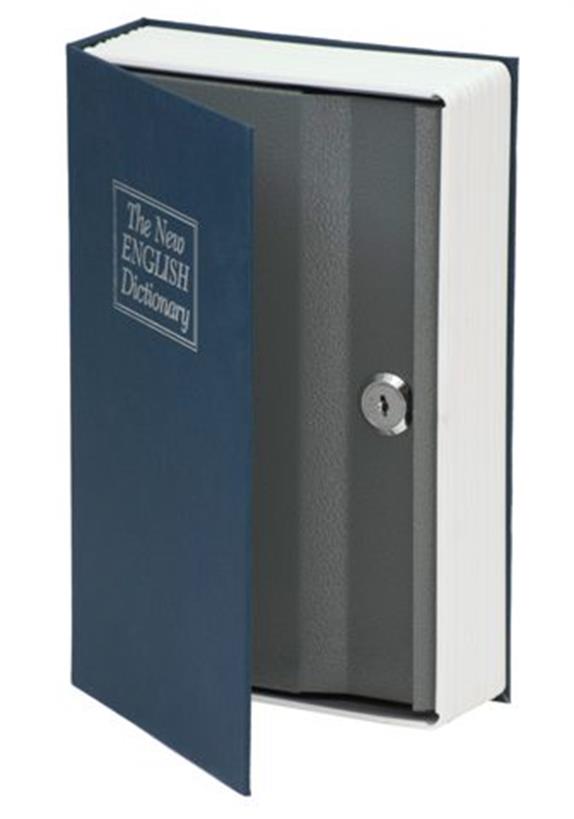 geldkassette in buchform blau